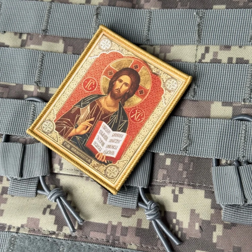 Parche táctico moral con velcro Dios Todopoderoso para uniformes - imagen 5