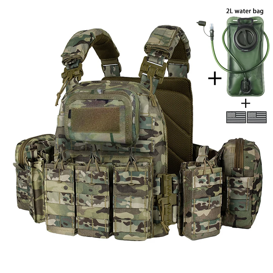 Chaleco táctico camuflaje resistente con MOLLE y depósito de agua - imagen 5