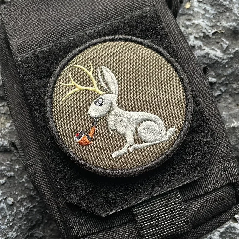 Parches tácticos Antlers Rabbit smoking, personalización