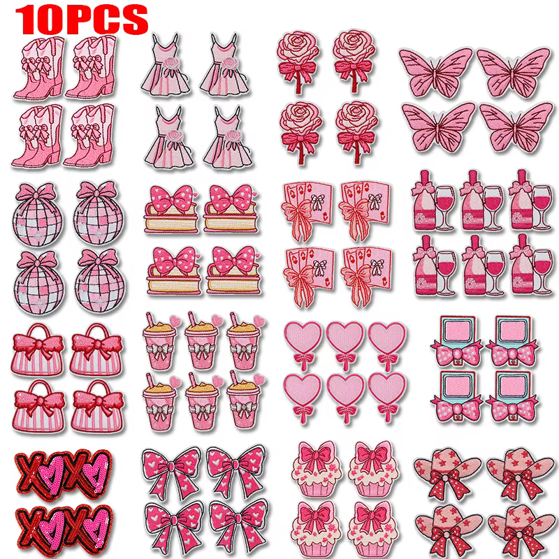 Parche bordado termoadhesivo Día San Valentín rosa dibujos para ropa - imagen 5