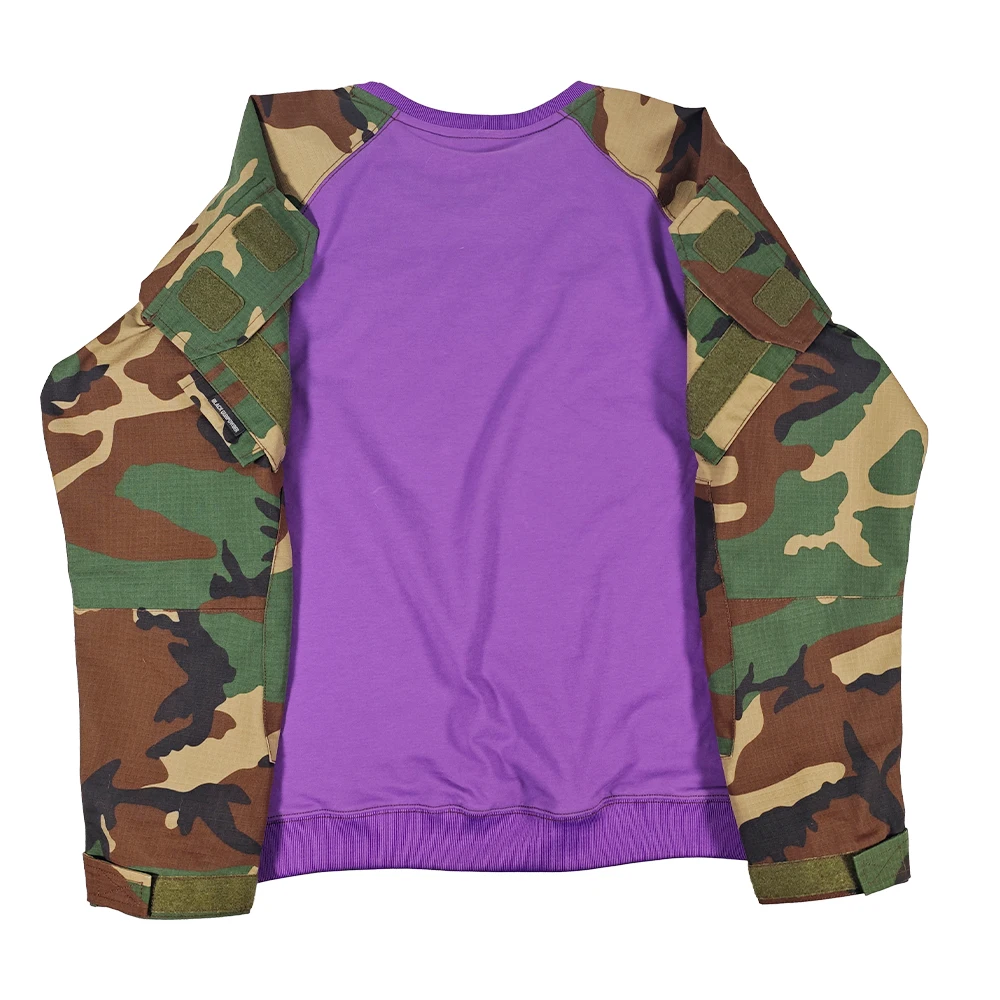 Sudadera táctica militar morada elástica con diseño contrastado - imagen 2