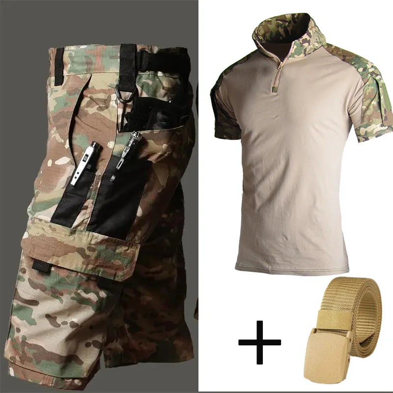 Pantalones cortos tácticos cargo ripstop elásticos hombre para outdoor - imagen 3