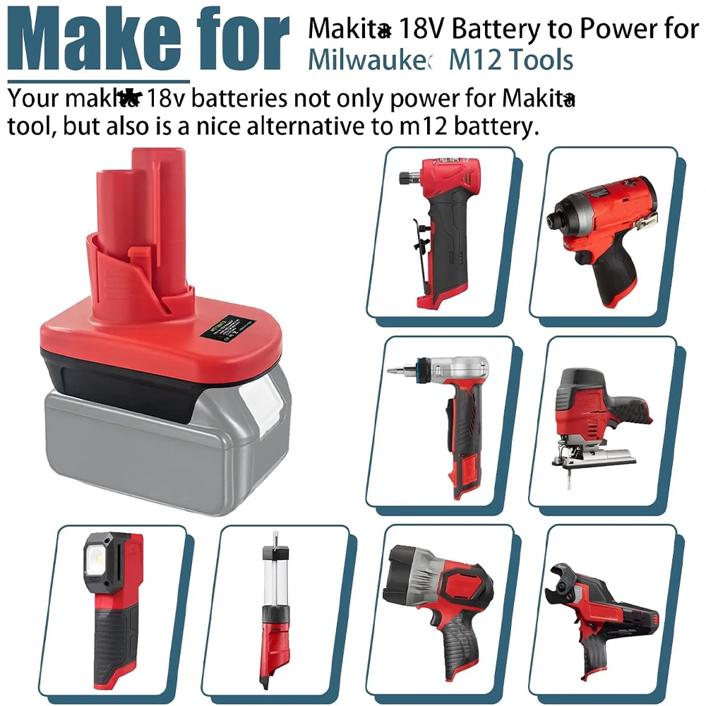 Adaptador de batería para herramientas Makita a Milwaukee ion-litio - imagen 3