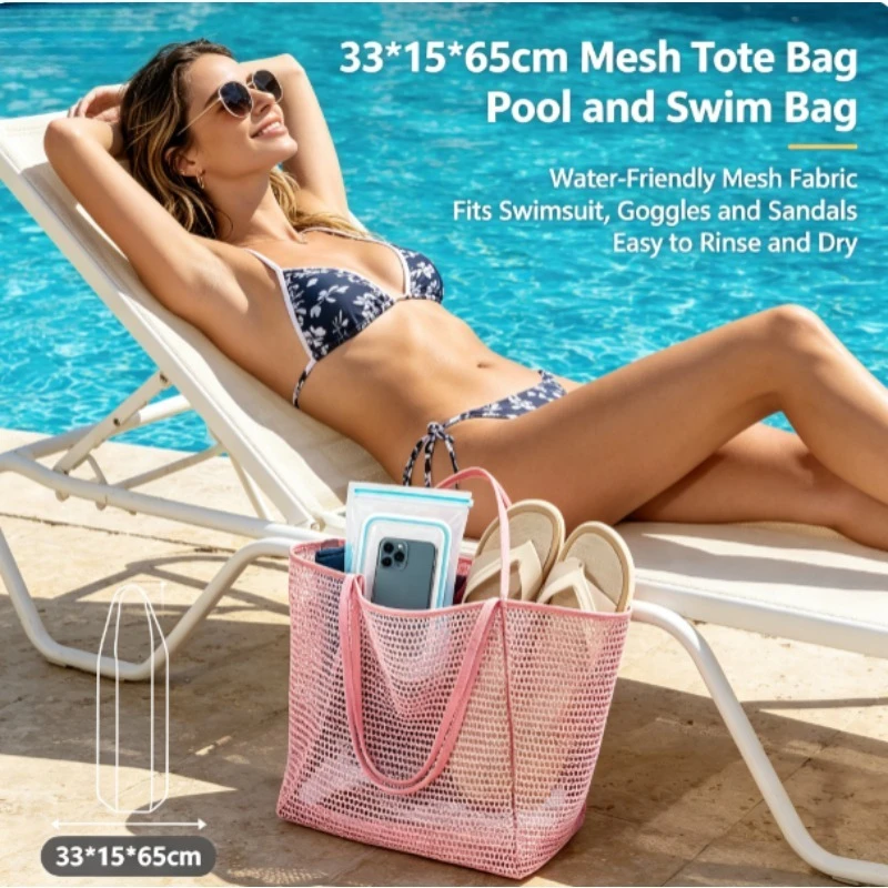 Bolsa de hombro gran capacidad estilo playero para viajes