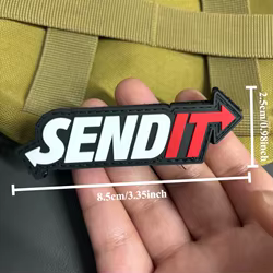 Send It – Parche moral táctico velcro PVC para uniforme o mochila