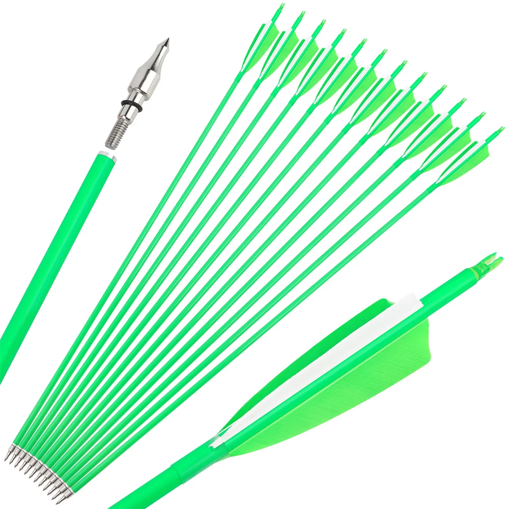 Flechas de carbono para tiro con arco recurvo, plumas naturales - imagen 3