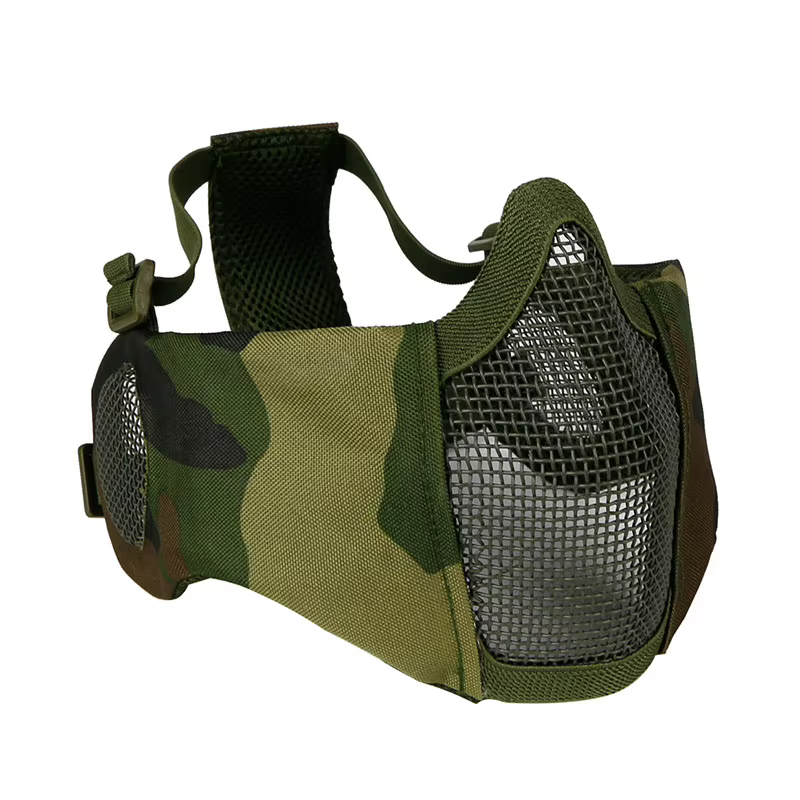 Máscara táctica Airsoft Paintball media cara plegable acero carbono - imagen 4