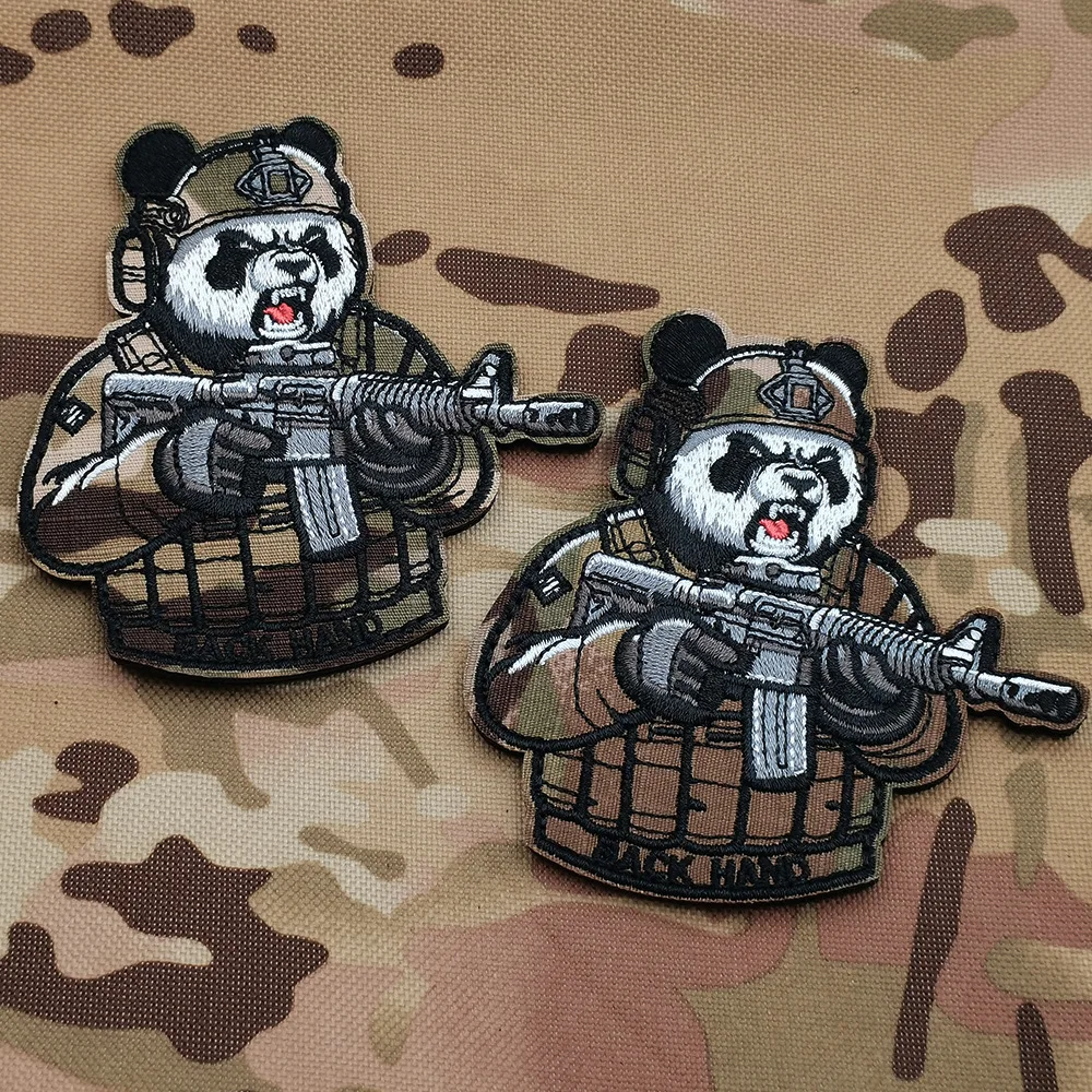 Parche táctico panda-tigre con gancho y bucle para mochila exterior - imagen 3