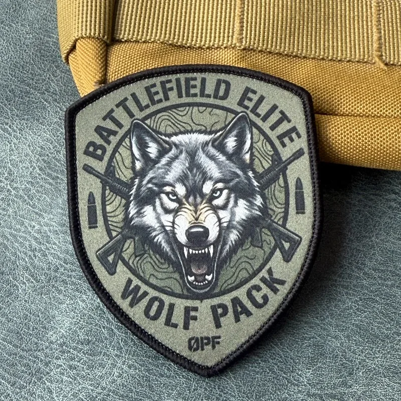Parche táctico cabeza de lobo gancho y bucle para chaquetas
