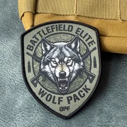Parche táctico cabeza de lobo gancho y bucle para chaquetas