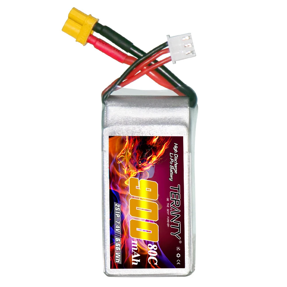TREANTY batería LiPo 2S 900mAh 80C drone FPV racing interior - imagen 3