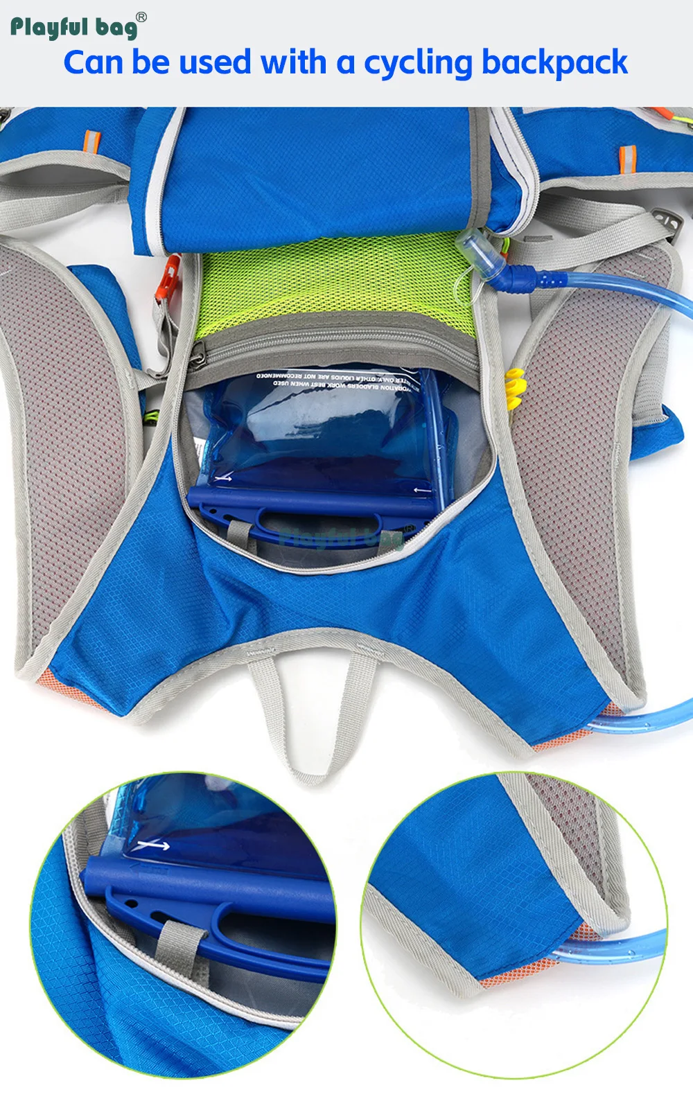 Detalle de la bolsa de agua para deportes al aire libre