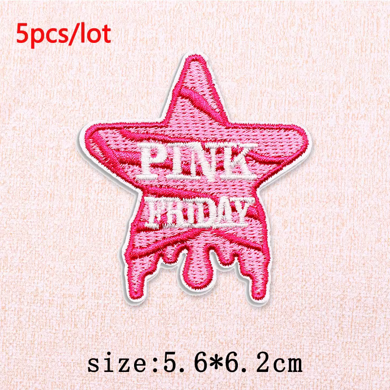 Parche termoadhesivo lazo rosa Fe y Amor para jeans, mochila - imagen 3