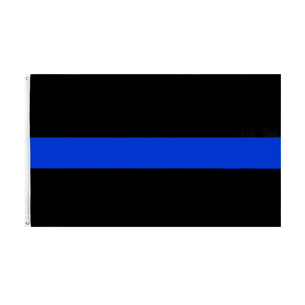 Bandera conmemorativa policía primera respuesta EEUU azul rojo negro - imagen 4