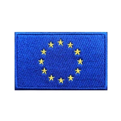 Parche bandera UE bordado – insignia militar con gancho y bucle