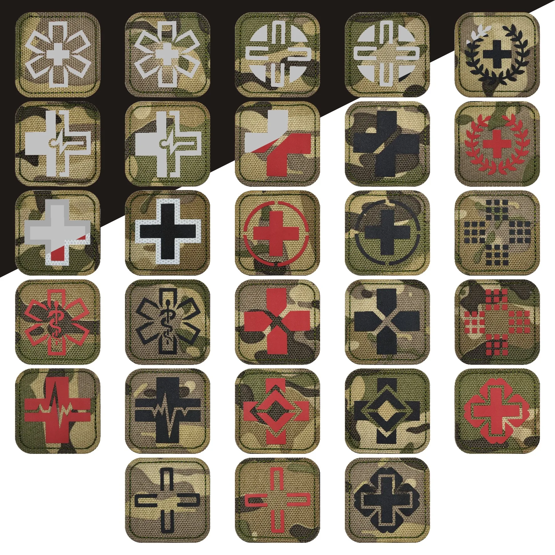 Parches velcro tácticos camuflaje primeros auxilios IR reflectante - imagen 2