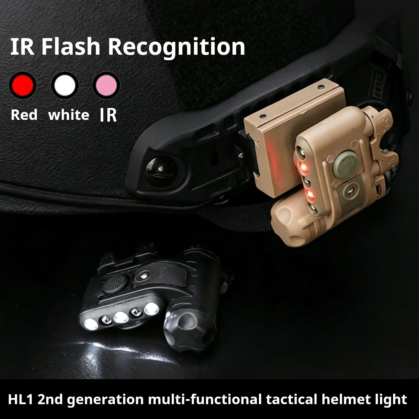 Casco táctico GEN 2 con luz blanca y roja para airsoft - imagen 3