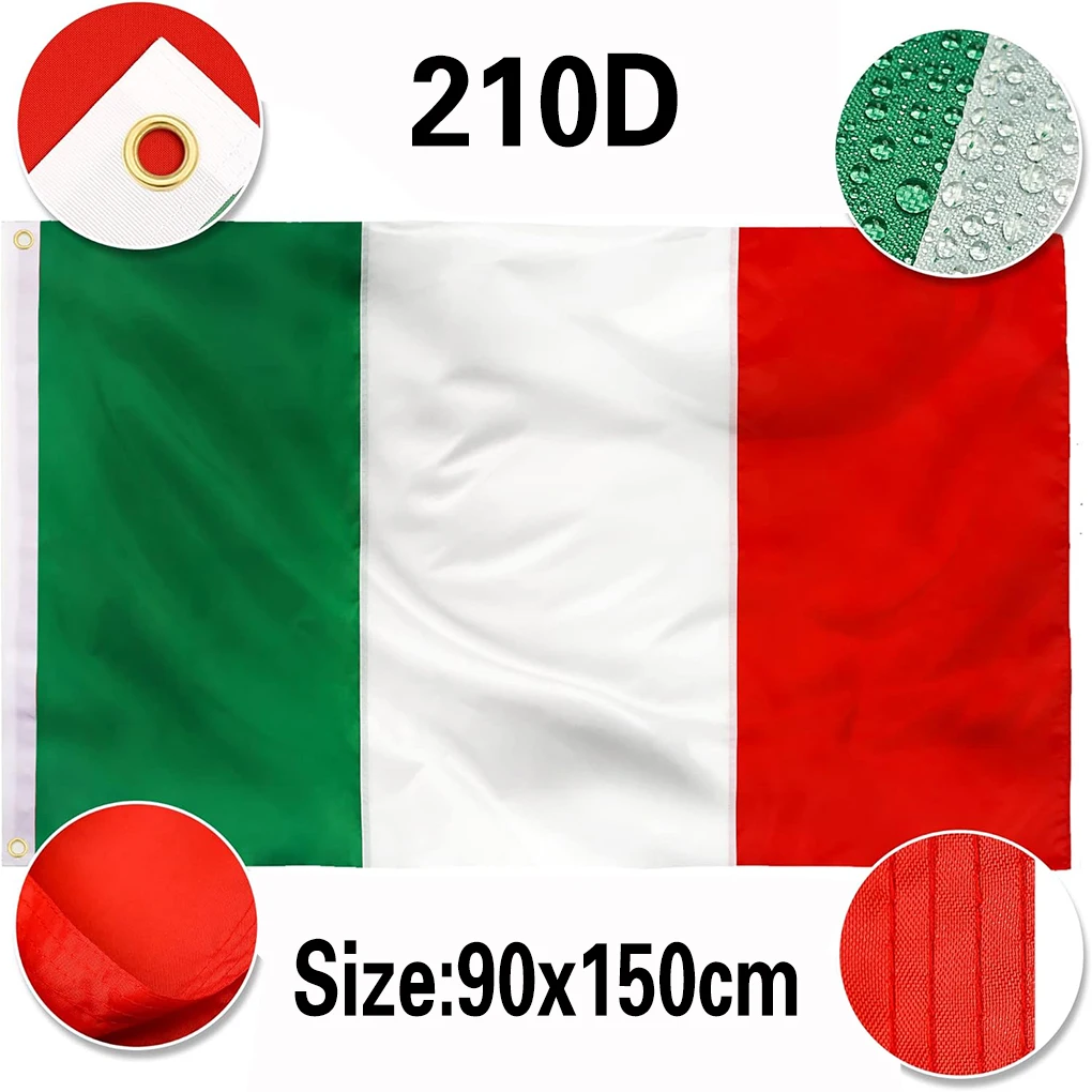 Banderín Italia 90x150 con ojales y dobladillo