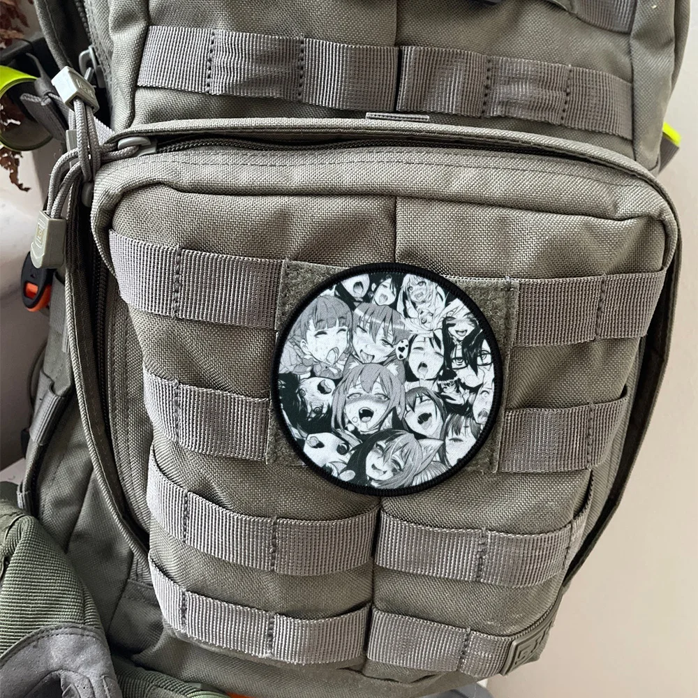 Parche táctico redondo anime waifu con gancho y bucle airsoft - imagen 5