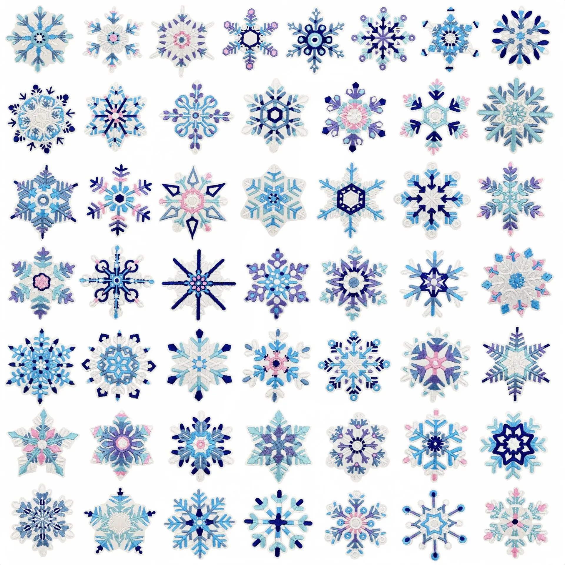 Parche térmico para planchar copos de nieve azul y rosa adhesivo - imagen 3