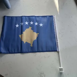 Bandera para coche Kosovo de poliéster para ventana con asta