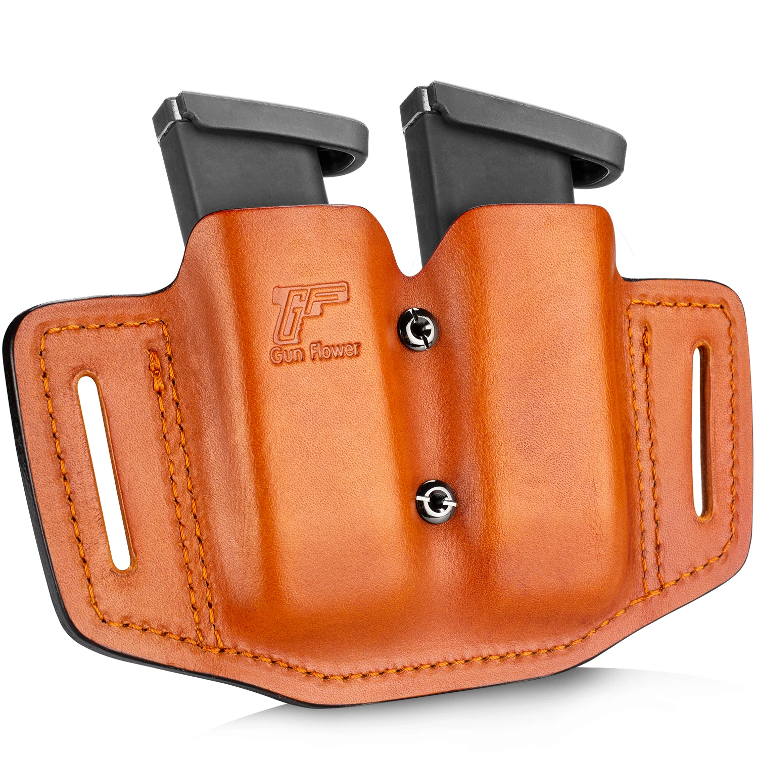 Portacargadores doble táctico Gun&flower – Cuero magnético 9mm/40 - imagen 5