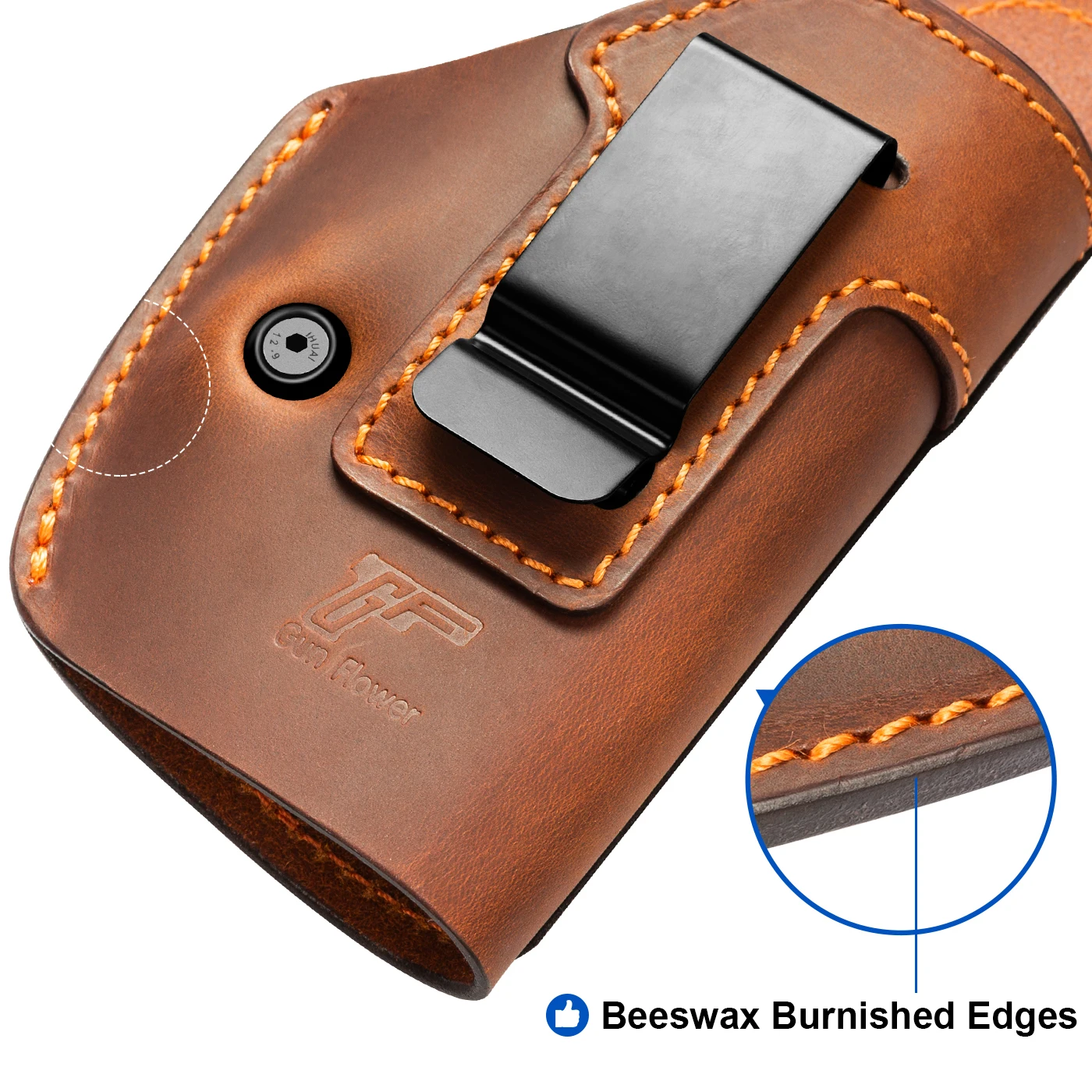 Funda IWB ocultada cuero marrón Glock 43 G2C G3C - imagen 3