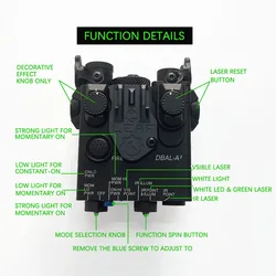 DBAL-A2 luz láser infrarroja Airsoft, doble visible/IR verde