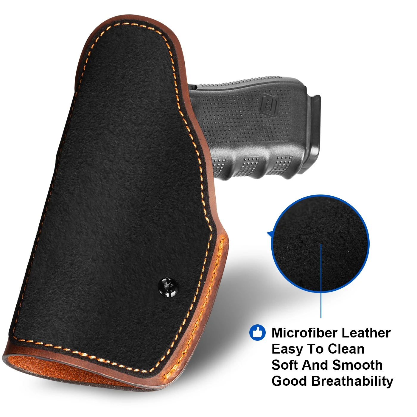 Funda IWB ocultada cuero marrón Glock 43 G2C G3C - imagen 2