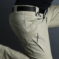 IX9 Pantalones tácticos cargo – Algodón 97% varios bolsillos elásticos