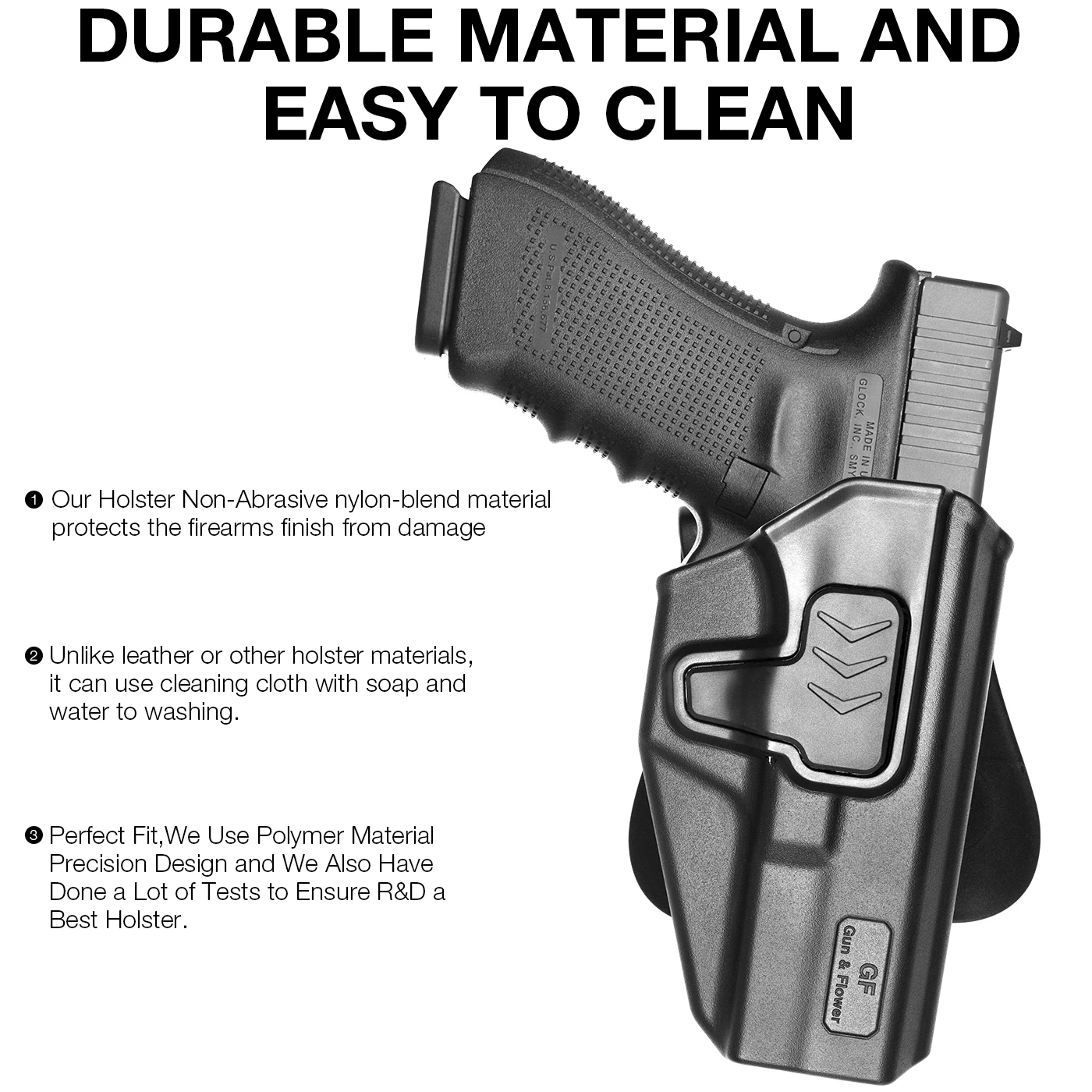 Funda táctica Glock 17 polímero OWB con acabado exterior homologable - imagen 2