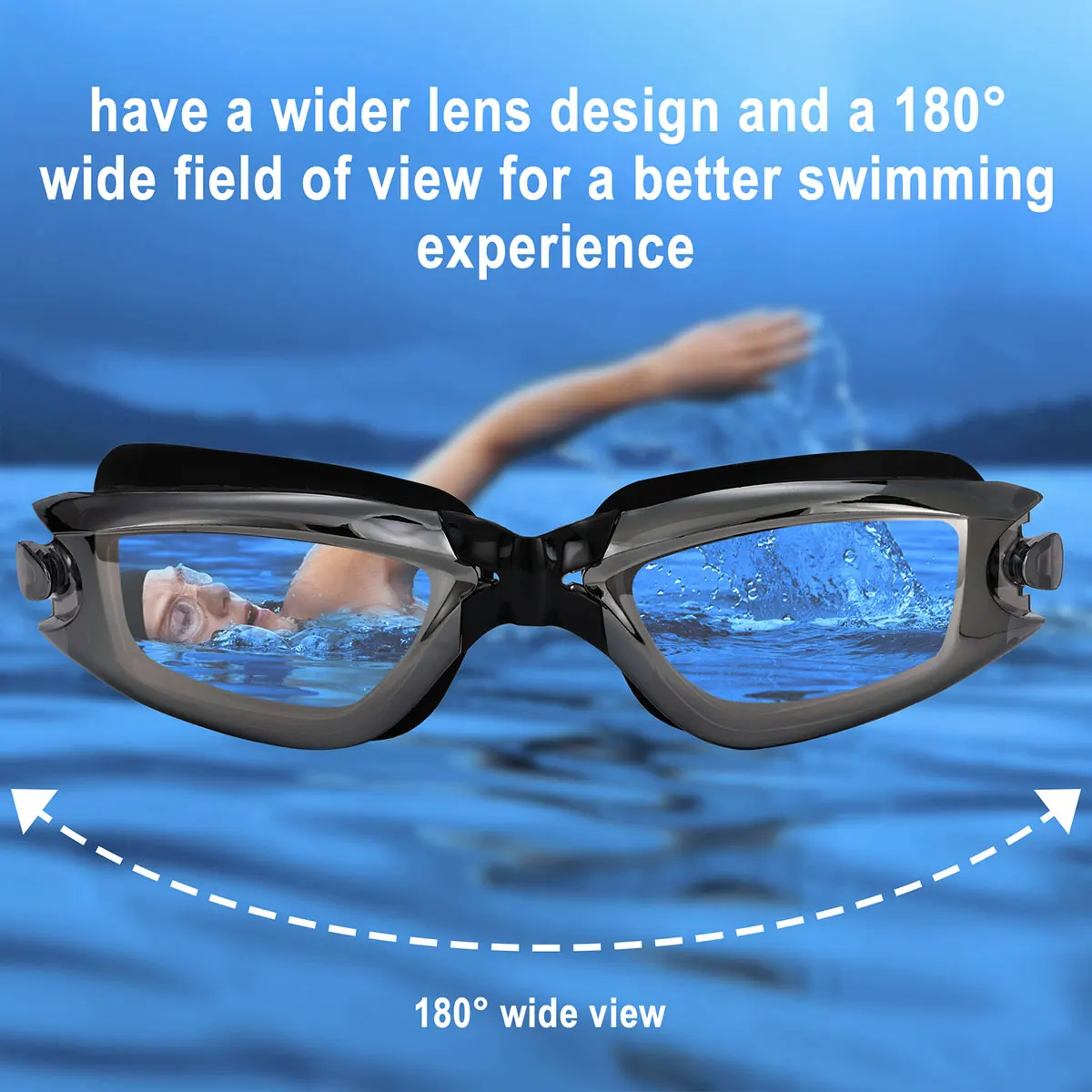 Gafas natación silicona protección UV antiniebla – Adulto ajustable - imagen 3