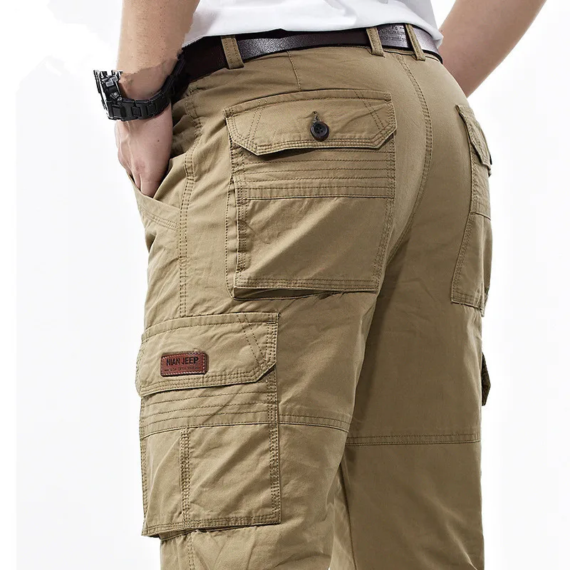 Pantalones tácticos cargo algodón multiterreno con bolsillos hombre