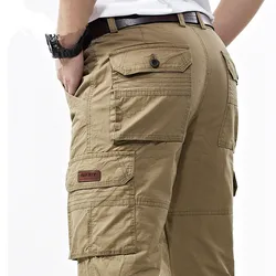 Pantalones tácticos cargo algodón multiterreno con bolsillos hombre