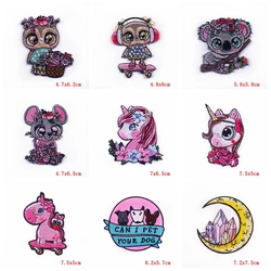 Parche termoadhesivo bordado unicornio y koala infantil