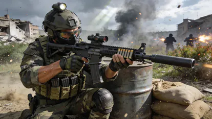 Jugador ajustando el Hop Up de su réplica de airsoft.